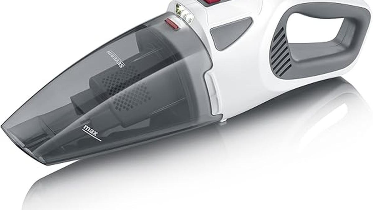 Aspirapolvere Senza Fili Severin 120W Autonomia 30min Turbo LED HV7146 Grigio Rosso