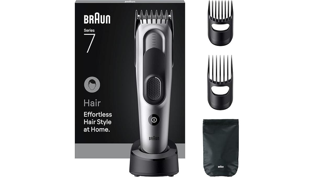 Braun Tagliacapelli Uomo HC7590 Stile Preciso 5 Strumenti 50 Min Autonomia Lavabile