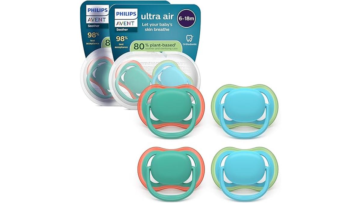 Ciuccio Philips Avent Ultra Start ortodontico 6-18 mesi silicone morbido senza BPA confezione 4 pezzi