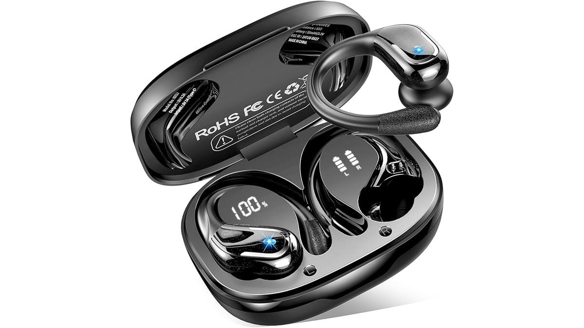 Cuffie Sport Bluetooth 5.4 75 Ore Stereo Impermeabili con Mic HD per Palestra
