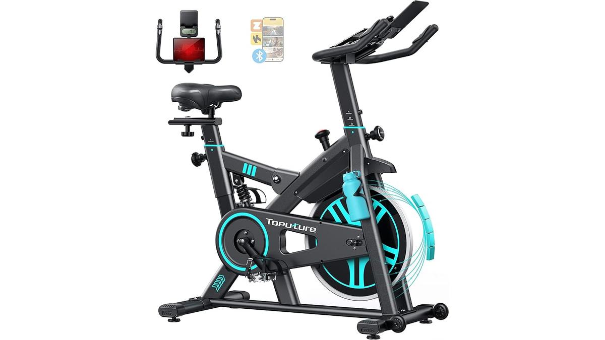 Cyclette 2026 Toputure con App 100 Livelli Resistenza 15 kg Volano Schermo LCD e Sensore Cardiaco Fino a 160 kg