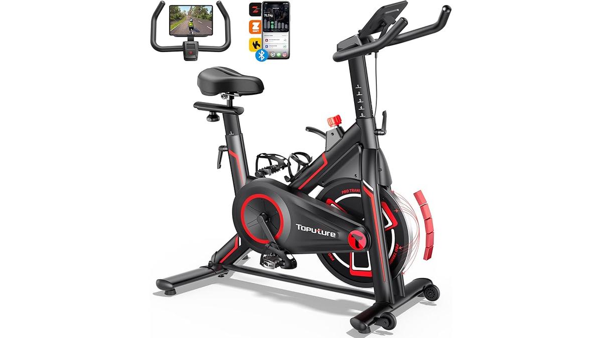 Cyclette Magnetica Toputure con App Resistenza Regolabile Silenziosa 15kg LCD 160kg