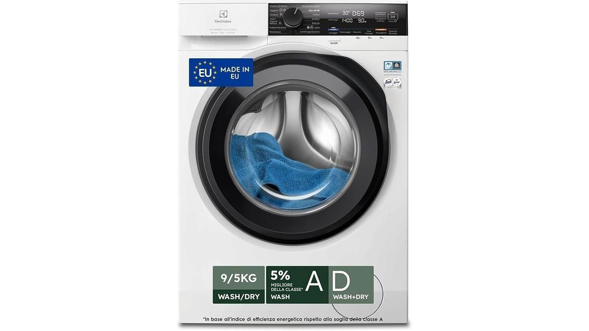 Electrolux EW7W495G Lavasciuga SensiCare 9kg 1400Giri ClasseAD Bianco