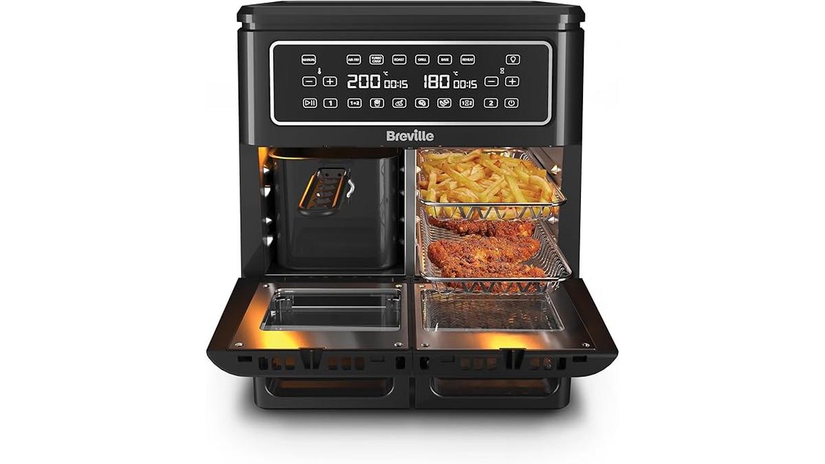 Friggitrice Aria Calda Breville Halo Flexi 1800W 11L Doppia Camera Nero