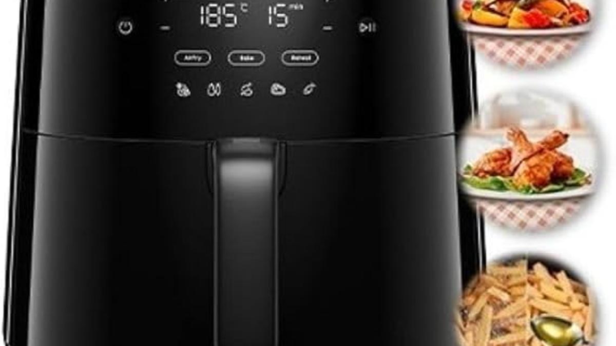 Friggitrice ad aria Electrolux EAF5B 5L 1500W 8 Programmi Antiaderente Timer 0-60min 80-200°C
