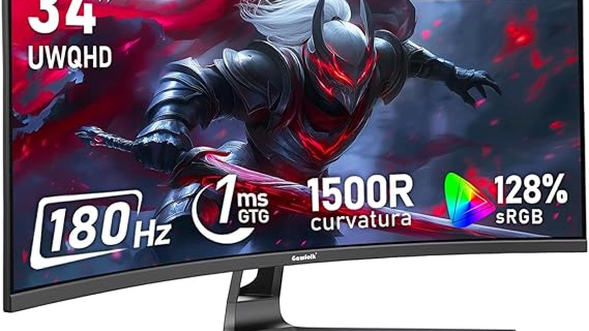 Gawfolk Monitor Ultrawide Curvo 34 Pollici 180Hz Gaming UWQHD HDR