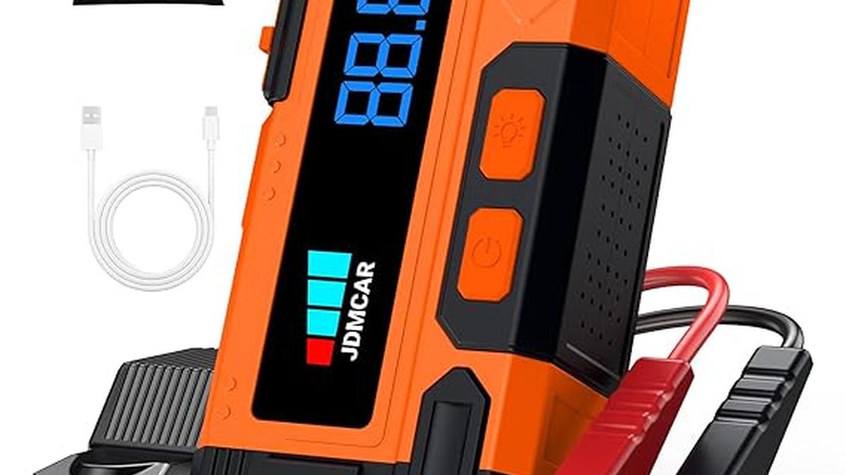 JDMCAR Avviatore Batteria 6000A Portatile Emergenza Auto Moto LED LCD Regalo San Valentino
