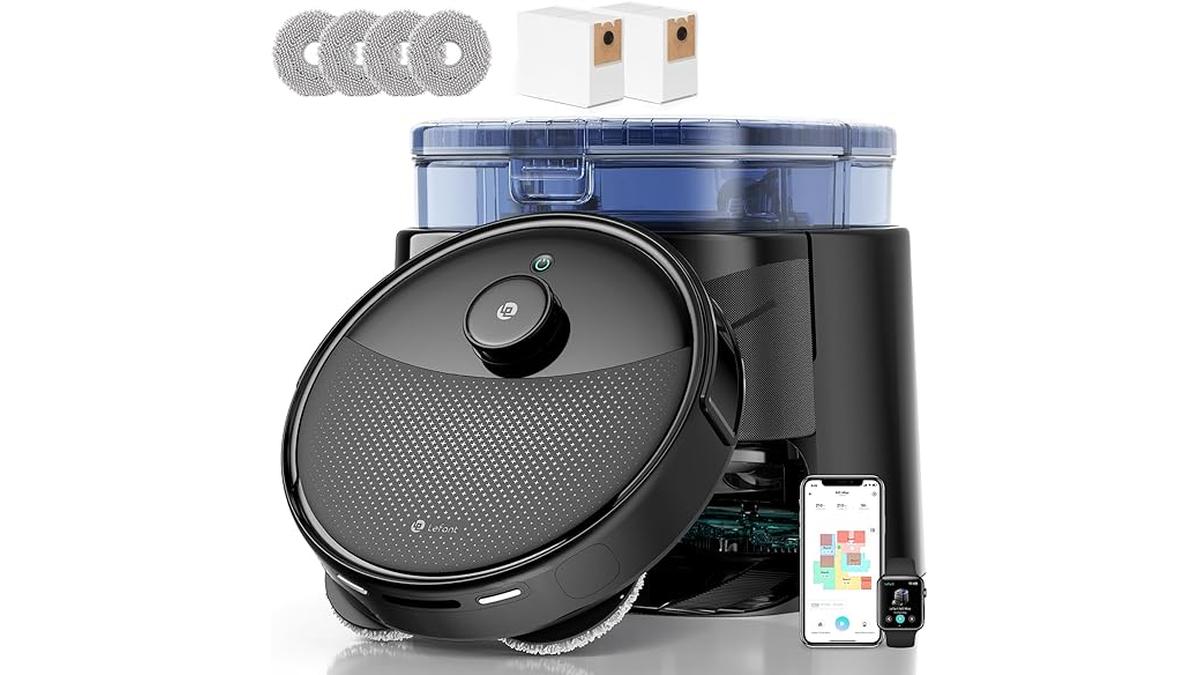 LEFANT M3 Robot Aspirapolvere 12000Pa Mappatura LiDAR Lavaggio WiFi Alexa Black
