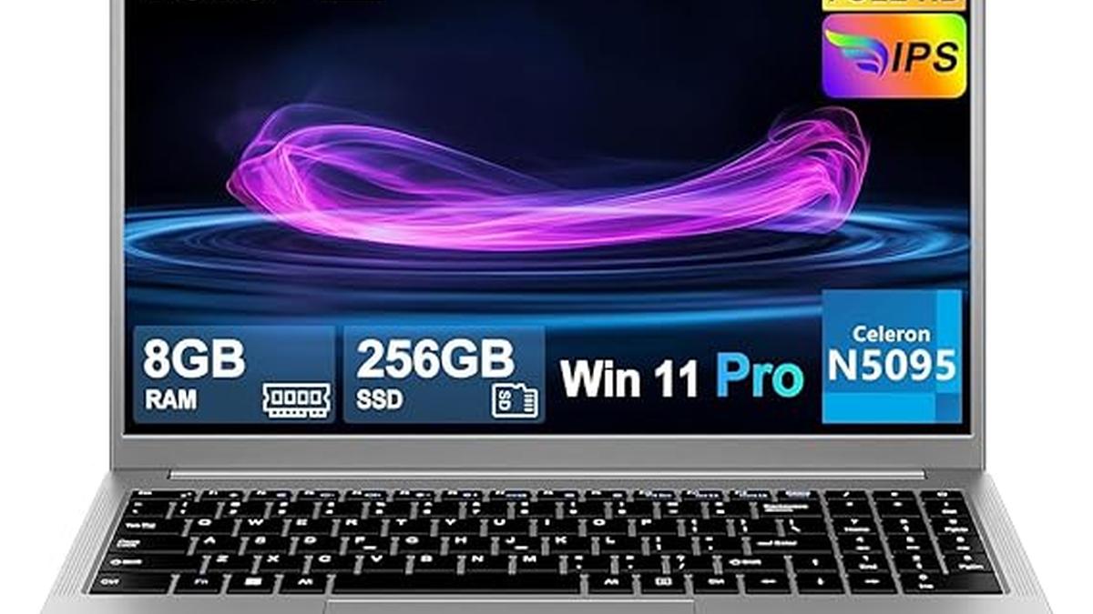Laptop 15.6 Pollici Celeron N5095 8GB RAM 256GB SSD Win11 Pro FHD 1920×1080 5G WiFi con Topo Film Italiano Silver