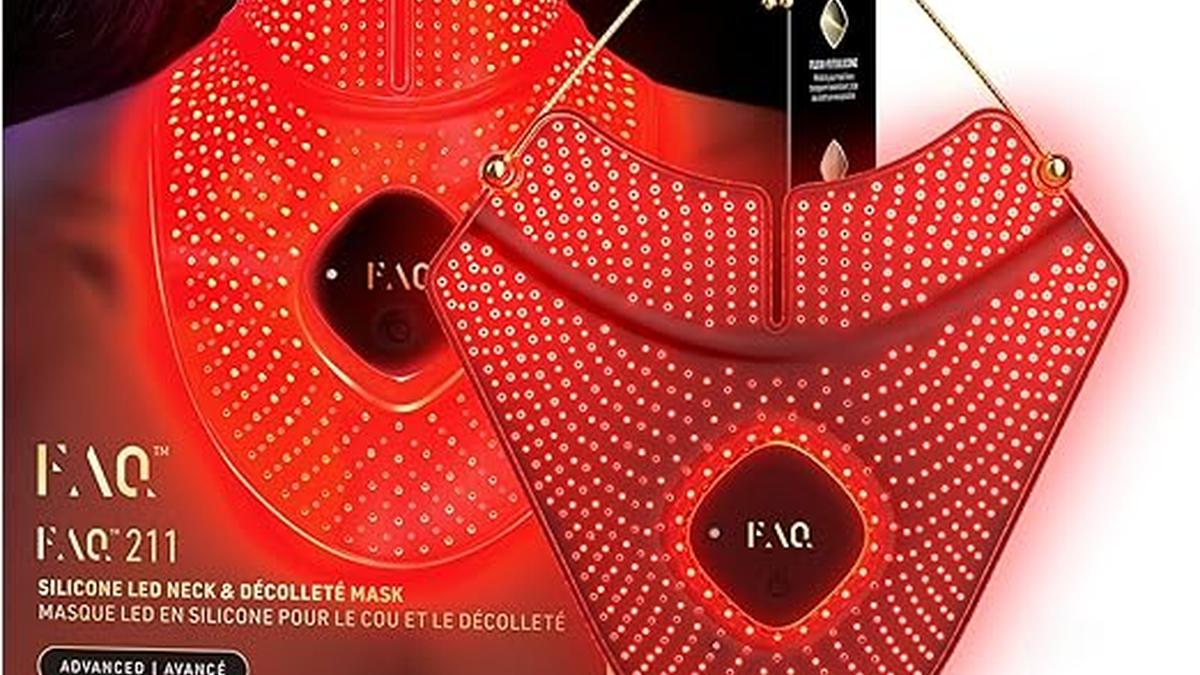 Maschera Anti-Age Collo Décolleté NIR 7 LED Senza Fili Silicone Flessibile Skincare Lusso