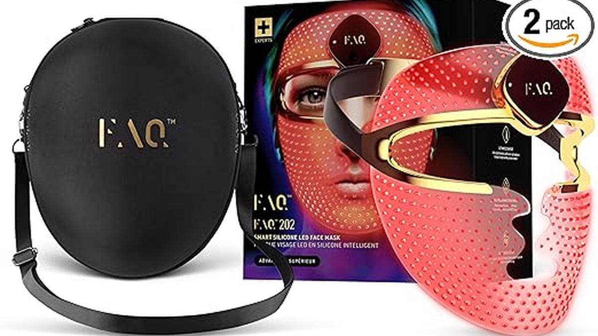 Maschera Viso LED 202 Senza Fili Anti-Age 8 Luci Custodia Viaggio
