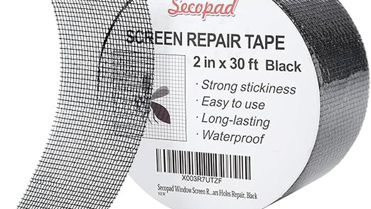 Nastro Riparazione Zanzariere Fibra di Vetro Impermeabile Nero 5cmx9m