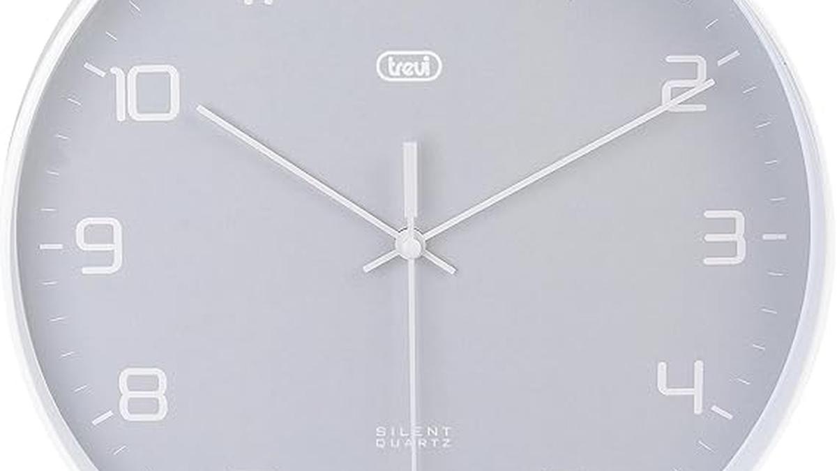Orologio da Parete Trevi OM 3506 S Movimento Silenzioso Design Minimalista 25 cm Grigio