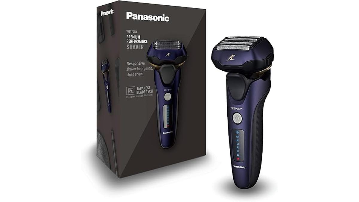Panasonic ES-LV67 Rasoio Wet Dry 5 Lame Multidirezionale Motore Lineare Viola