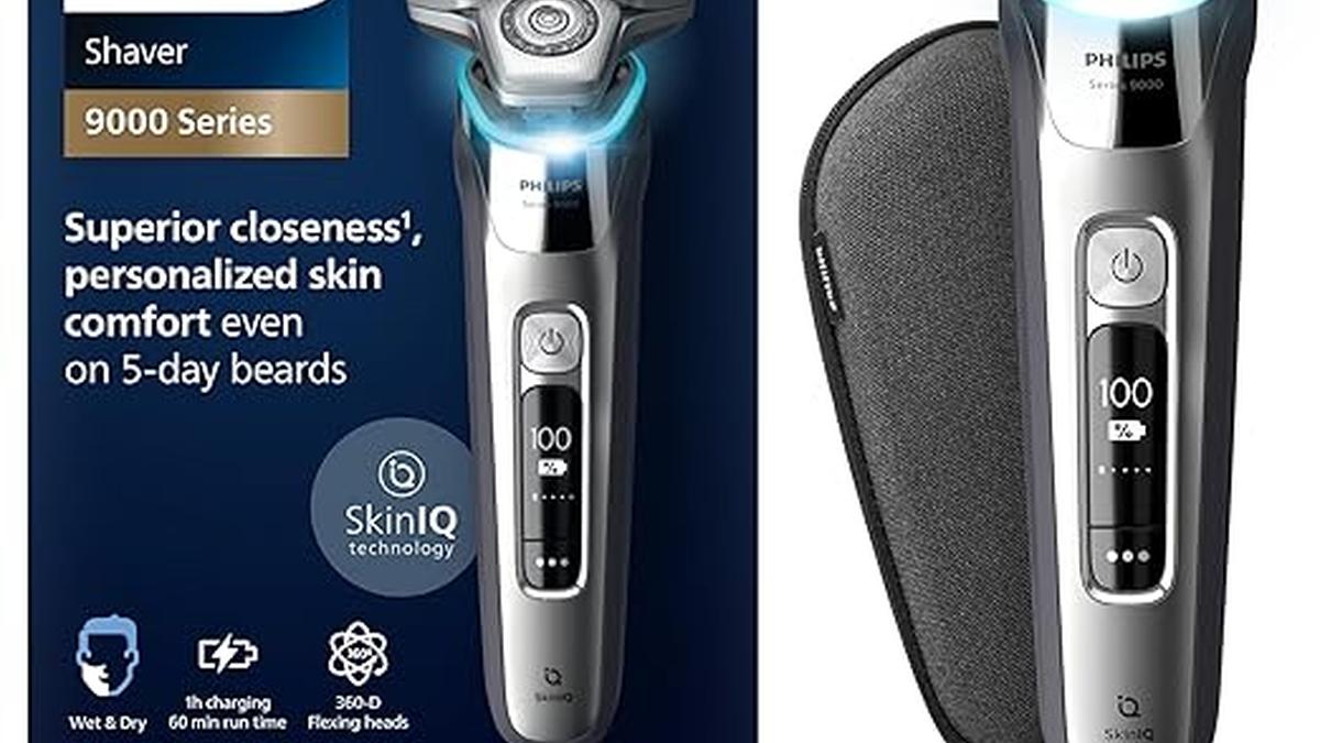 Rasoio Elettrico Philips S9000 Wet Dry con SkinIQ e Rifinitore S9975/35