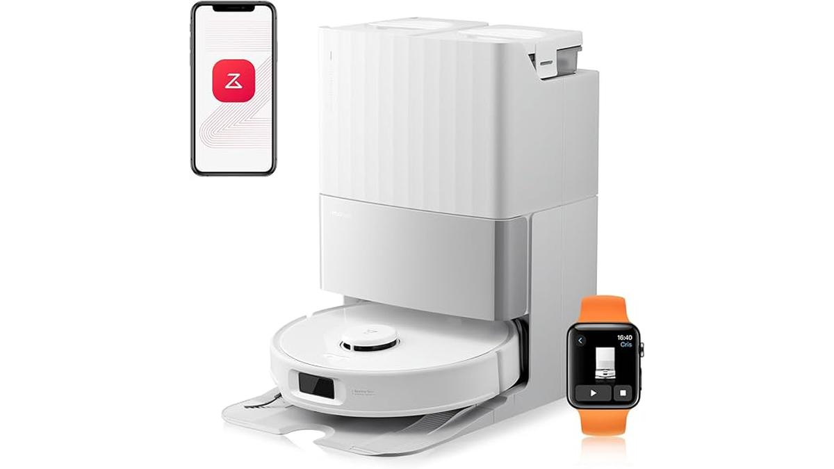 Roborock Qrevo Edge S5A Aspirapolvere Lavapavimenti 18500Pa Senza Grovigli Spazzola DuoDivide FlexiArm Autopulizia Bianco