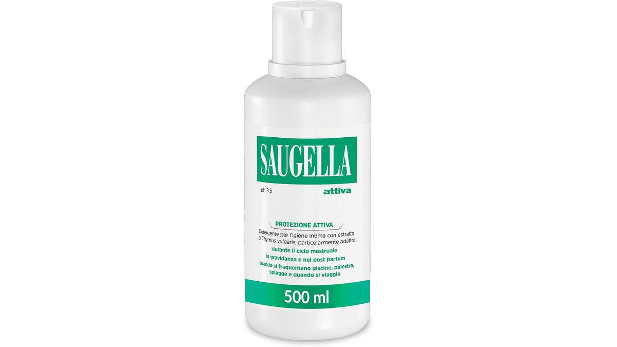 Saugella Attiva Detergente Intimo Antibatterico pH 3.5 Estratto di Timo 500 ml
