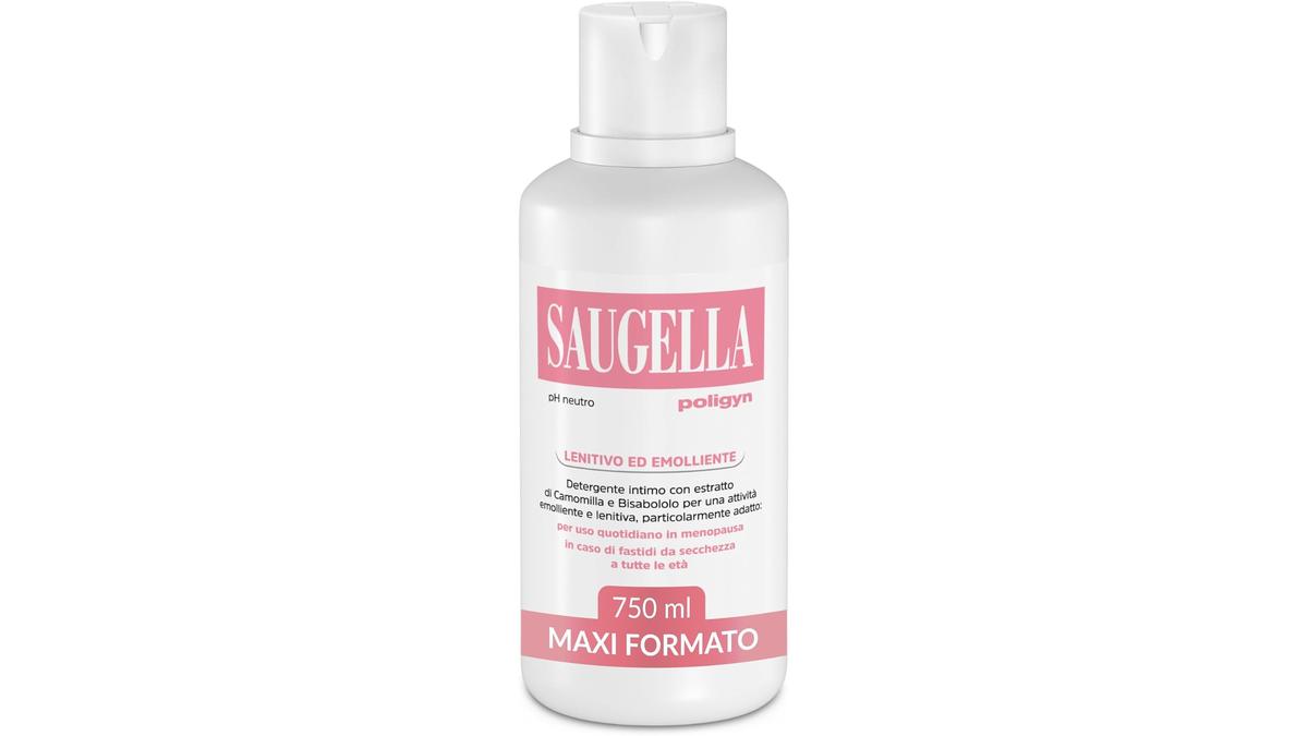Saugella Poligyn Detergente Intimo Emolliente Menopausa 750 ml Camomilla Acido Lattico