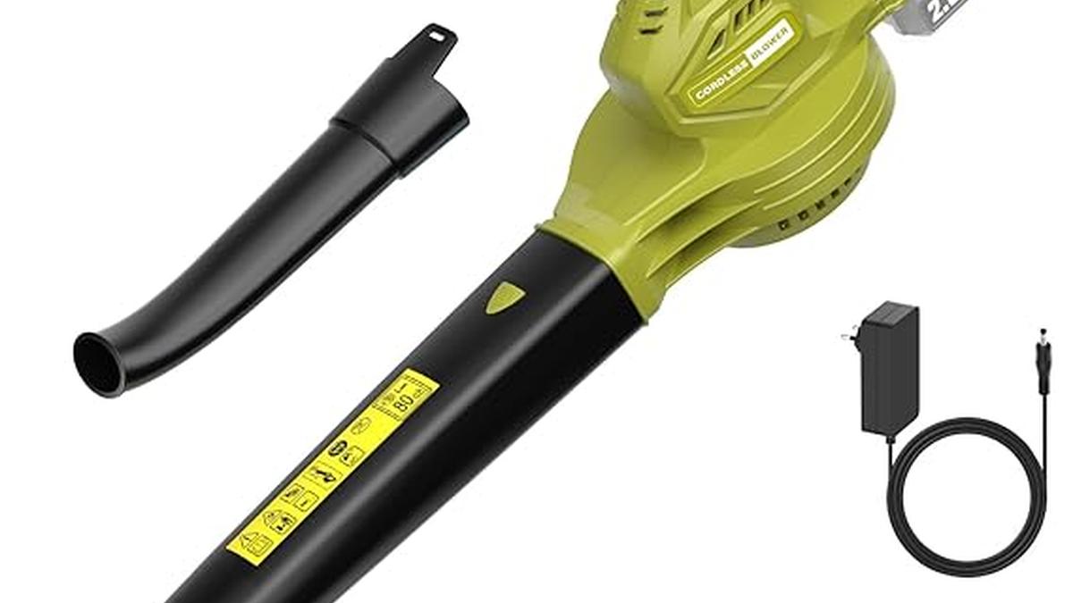 Soffiatore Elettrico a Batteria 20V 15000RPM 3 Velocità per Foglie e Giardino