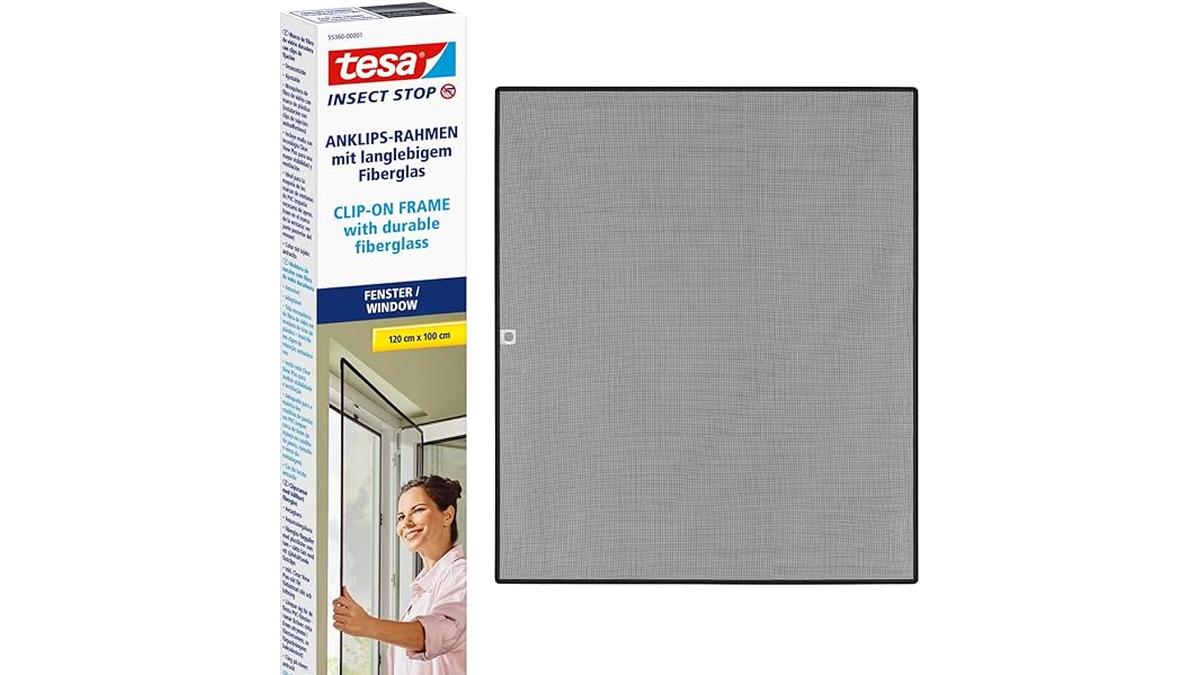 Tesa Insect Stop Clip On Zanzariera Ritagliabile Fibra di Vetro 1×1.2m Antracite