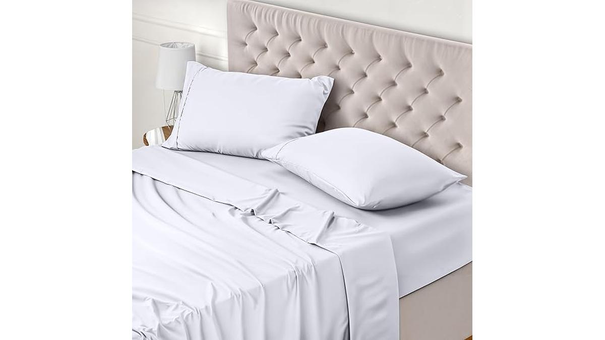 Utopia Bedding Set Lenzuola Matrimoniali Microfibra 180×200 Oeko-Tex Bianco 4 Pezzi