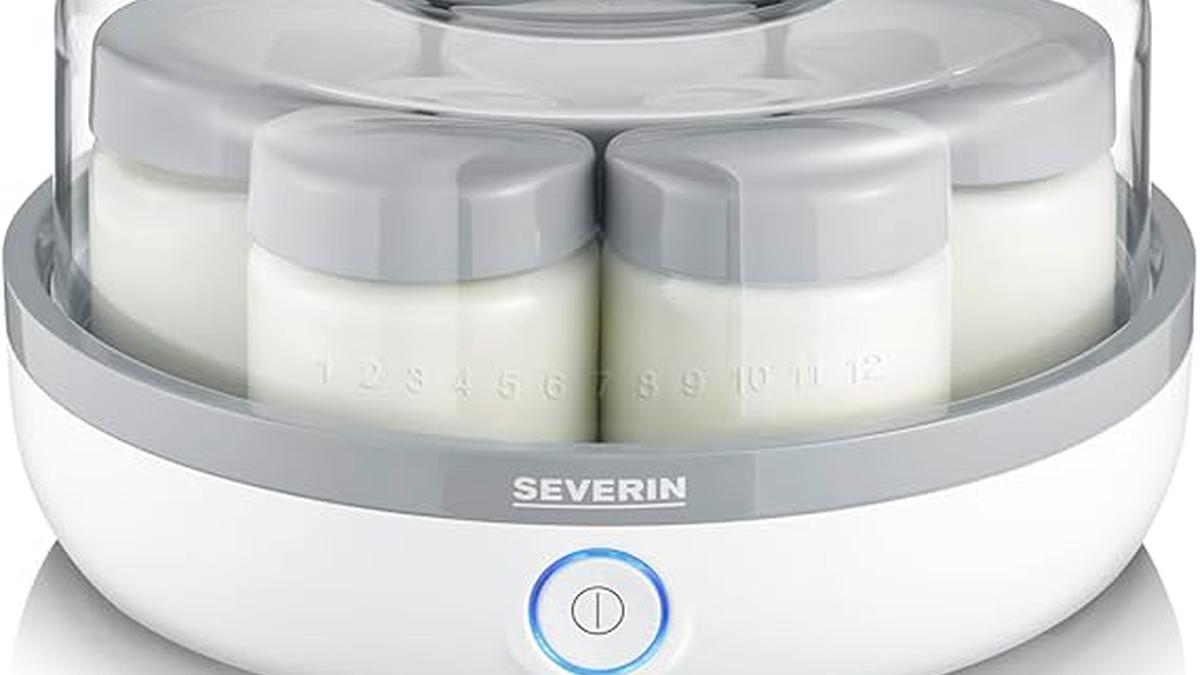 Yogurtiera Professionale SEVERIN 13W 7 Vasetti 150ml Bianco Grigio BPA Free