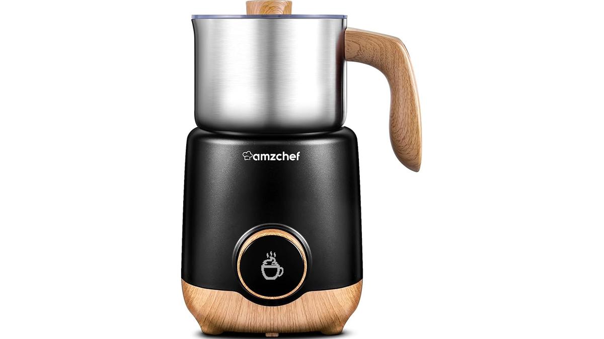 “AMZCHEF Montalatte Elettrico 8-in-1 550W 600ml per Cappuccino e Latte Caldo e Freddo”
