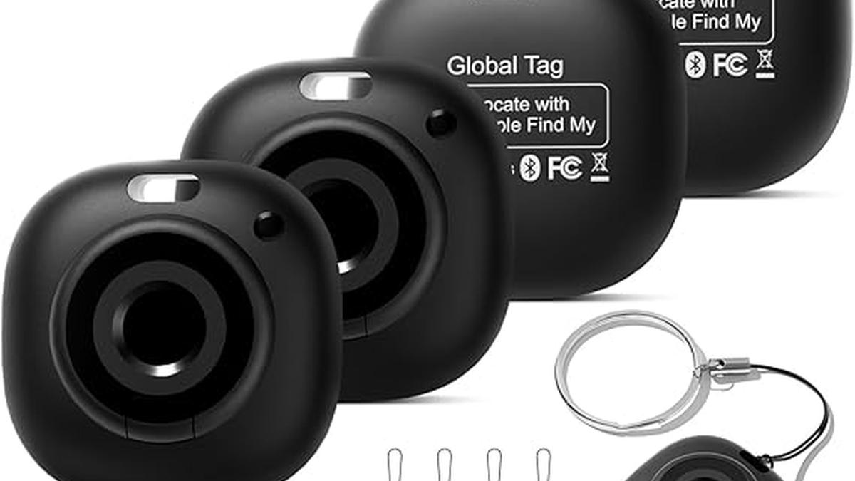 Air Smart Tag 4 Pezzi Compatibile Apple Find My per Valigie Borse Chiavi Zaini Bambini Batteria Rimovibile Nero