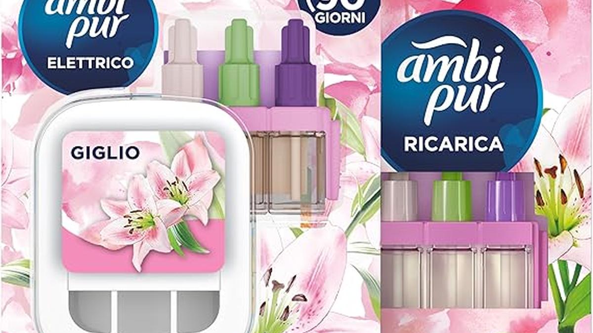 Ambi Pur 3Volution Profumatore Elettrico Giglio 90 Giorni Eliminazione Odori