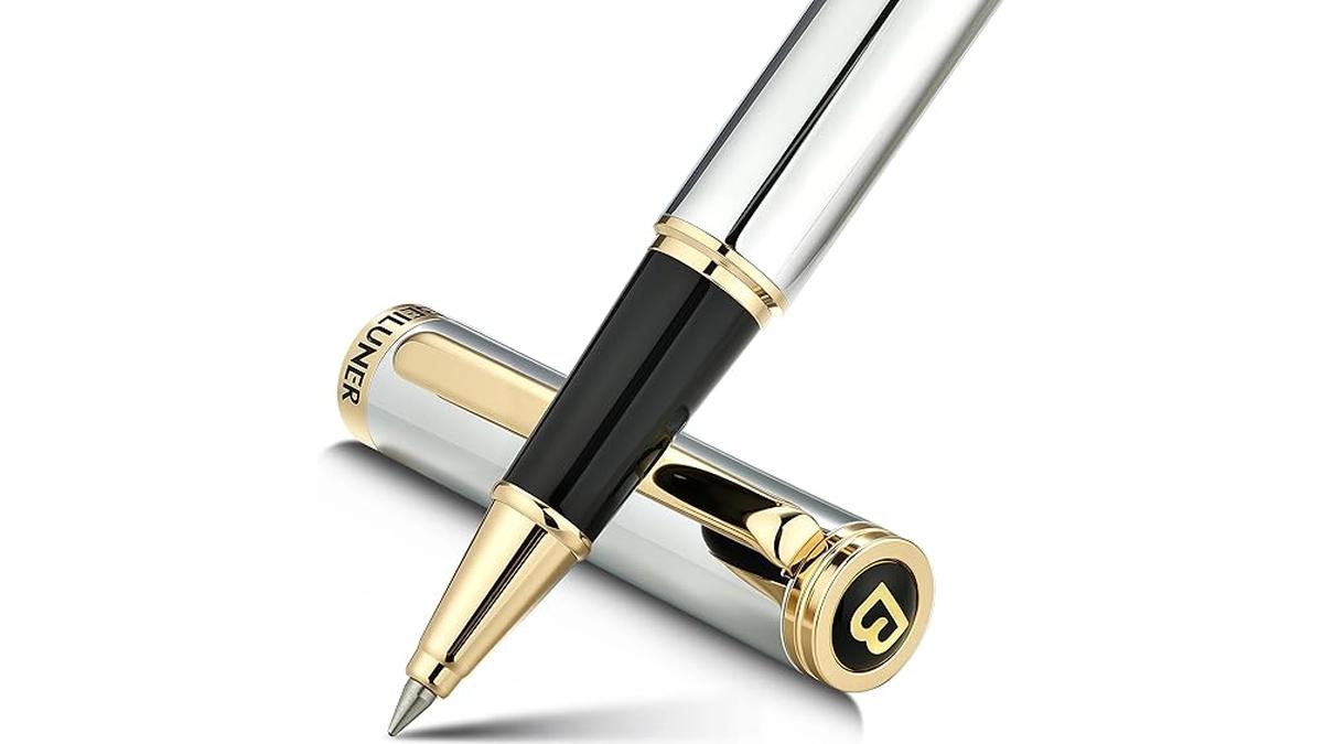 BEILUNER Penna Rollerball Lusso Oro 24K Design Elegante Ricambio Schneider Set Regalo Professionale Ufficio