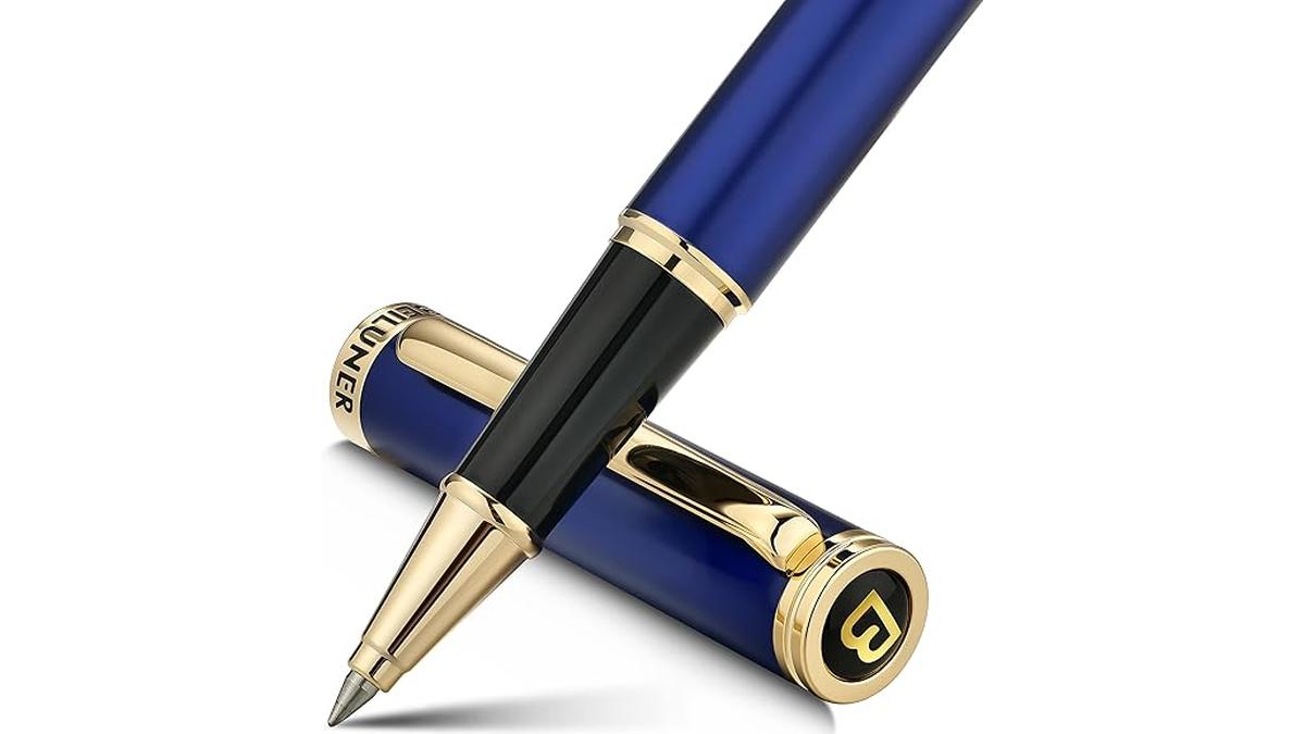 BEILUNER Penna Rollerball Lusso Oro 24K Design Elegante Set Regalo Blu Oro