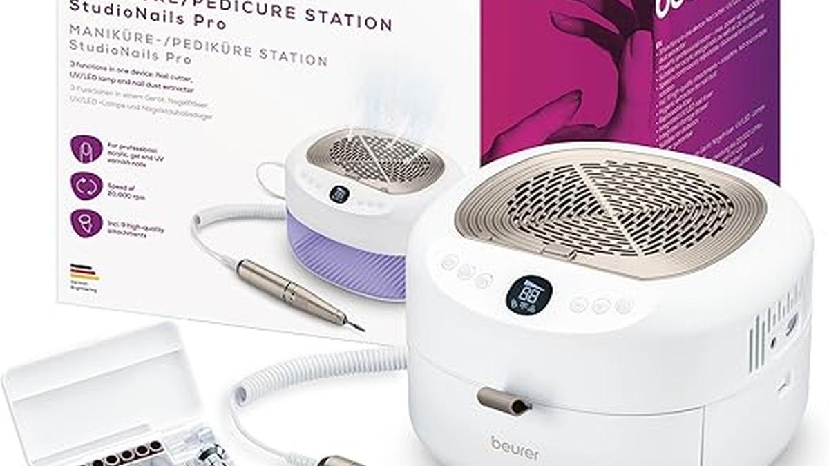 Beurer MP200 Fresa Unghie Elettrica 3 in 1 con Lampada UV LED Set Manicure e Pedicure Professionale