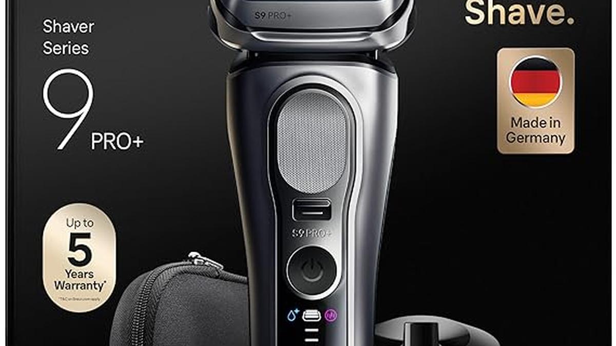 Braun Serie 9 PRO Rasoio Elettrico Wet&Dry 5+1 Lame Regolabarba 60 Min Argento 9617PSI