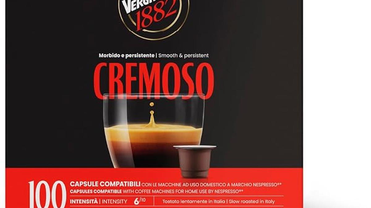 Caffè Vergnano 1882 Espresso Cremoso 100 Capsule Compostabili Compatibili Nespresso
