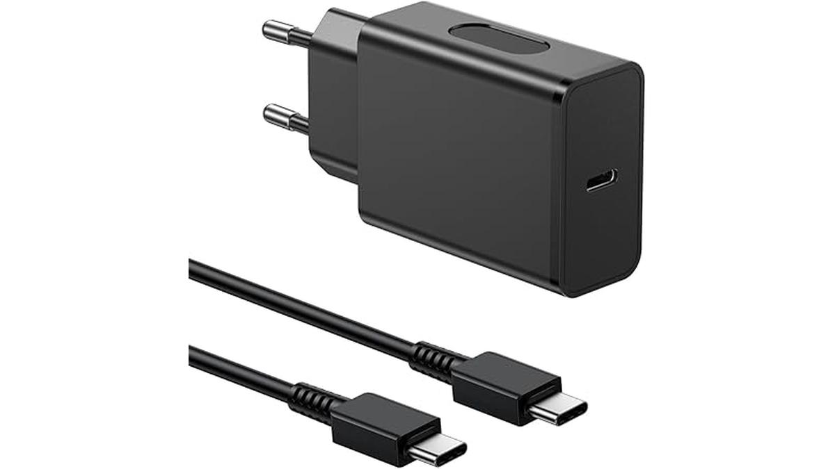 Caricabatterie 45W Samsung USB C Rapido con Cavo 2M per Galaxy S25 S24 S23 S22 S21 S20 Ultra Note 20 10 A73 A52