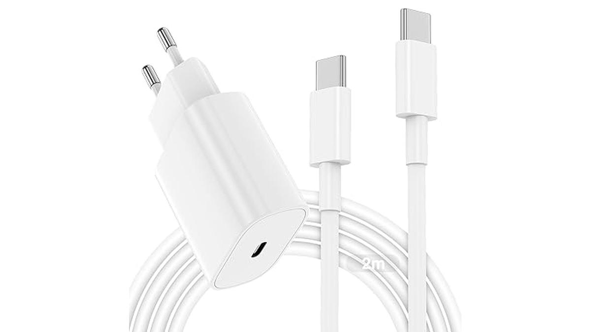 Caricatore Rapido 20W e Cavo USB-C 2m per iPhone e iPad