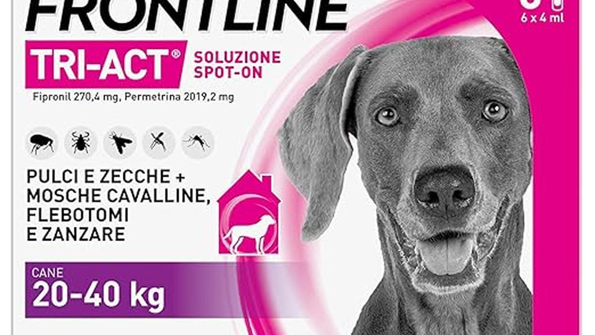 “Frontline Triact Antiparassitario 6 Pipette Cane L 20-40Kg Protezione Pulci Zecche Zanzare Pappataci”