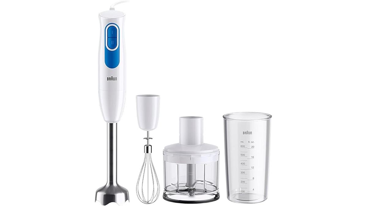 Frullatore a Immersione Braun MultiQuick 2 MQ20236MWH 600W Bianco con EasyTwist Tritatutto e Frusta