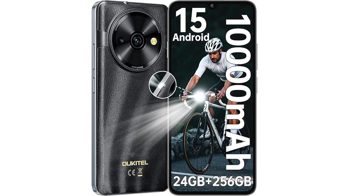 OUKITEL C59 Pro Smartphone Android 256GB 24GB RAM 10000mAh 6.88″ HD+ 90Hz 13MP NFC Doppia SIM Nero