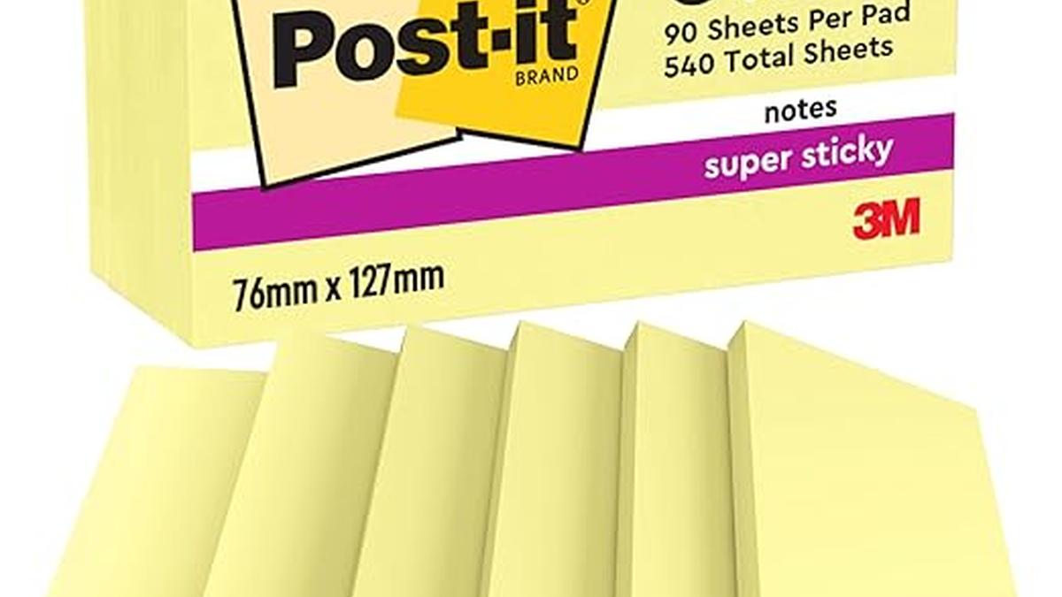Post-it Super Sticky Giallo 6 Blocchetti 90 Fogli 76x127mm Appunti & Promemoria