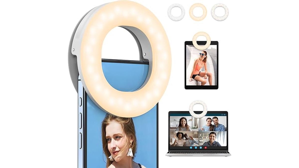 “Ring Light Ricaricabile Clip-on 48 LED per Selfie e Video Streaming”