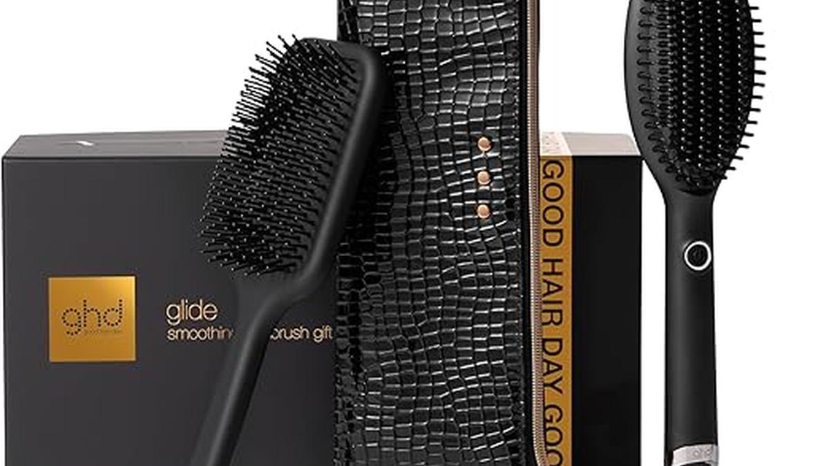 Set Regalo Ghd Glide Spazzola Lisciante e Districante con Custodia Termoresistente per Ciocche Voluminose