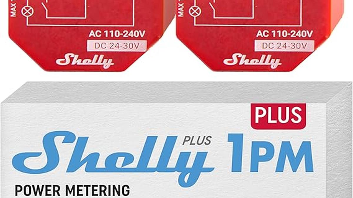 Shelly Plus 1PM Duo Relè Intelligente Wi-Fi Bluetooth Misuratore Potenza Compatibile Alexa Google Home App Mobile