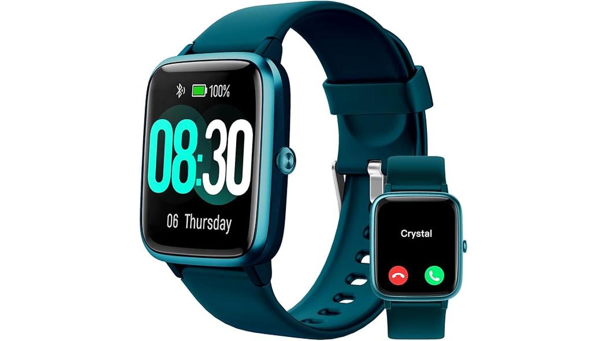 Smartwatch Bluetooth Uomo Notifiche Chiamate Touchscreen Pedometer Cardiofrequenzimetro Activity Tracker Blu