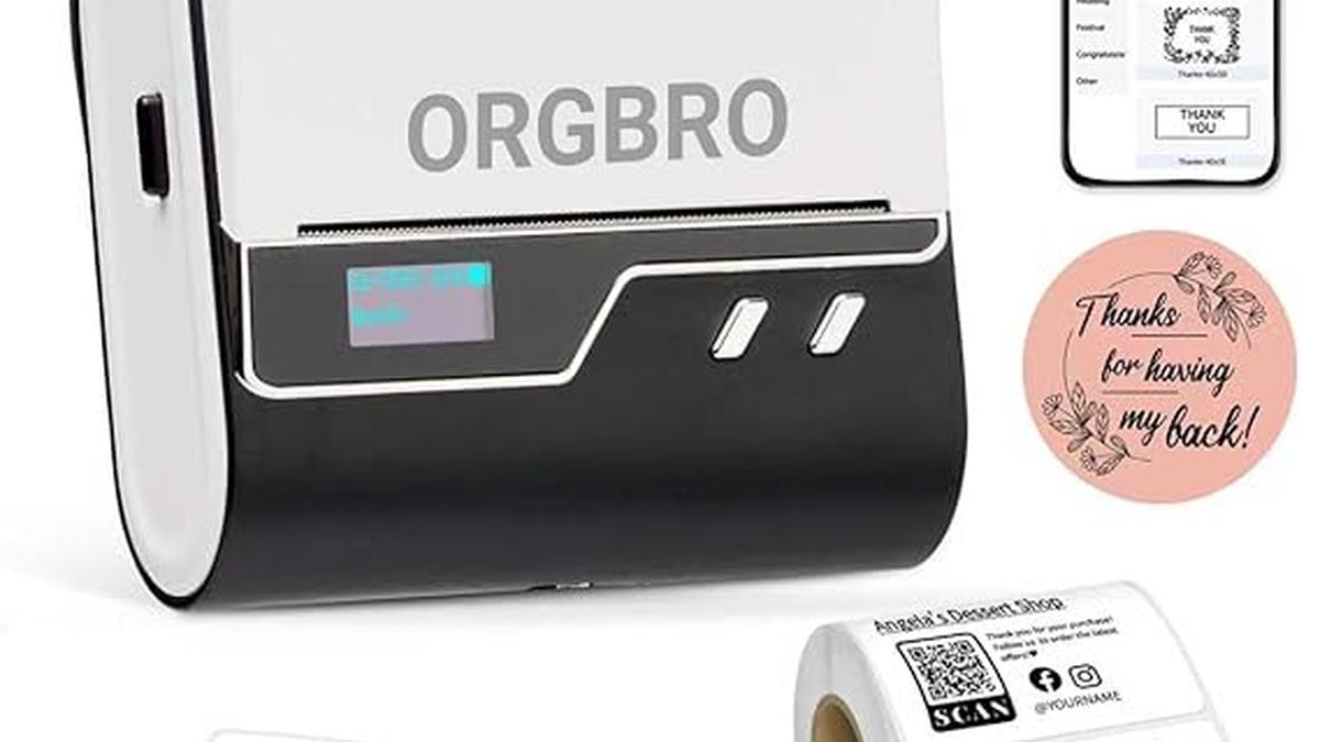 “Stampante Etichette Termica ORGBRO Z3 per Joyería Supermercati e Piccole Imprese con Rollo Bianco 50×30 mm”