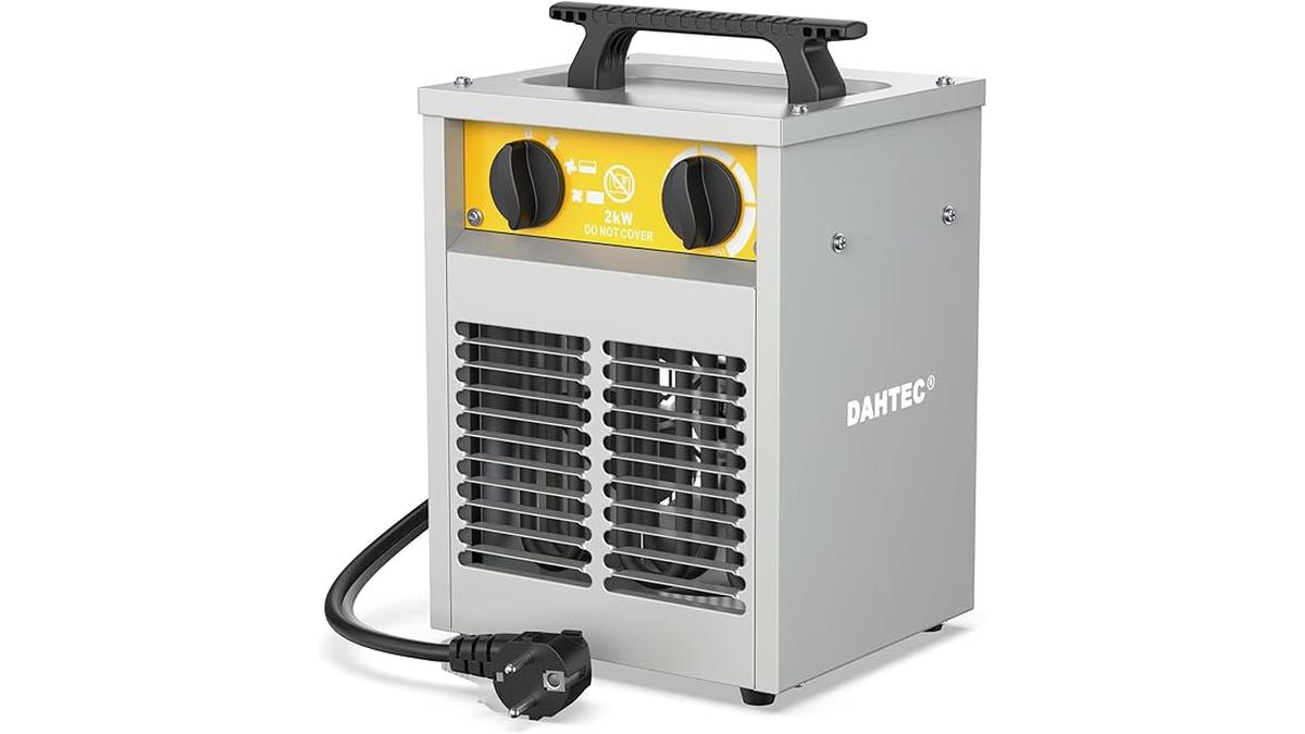 Termoventilatore 2000W Basso Consumo con Termostato e Protezione Surriscaldamento per Casa e Bagno