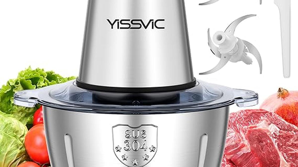 Tritatutto Elettrico 2L 500W 2 Velocità Acciaio Inox Antiscivolo Lavabile