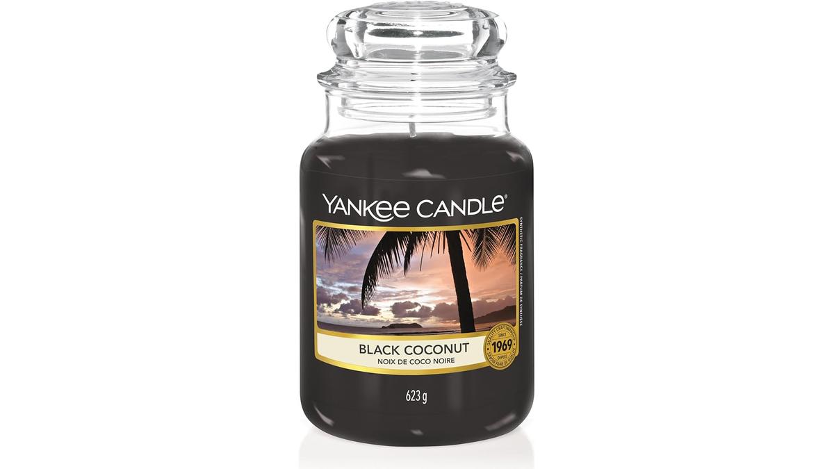 Yankee Candle Giara Grande Noce di Cocco Nera Durata 150 Ore Regalo Donna
