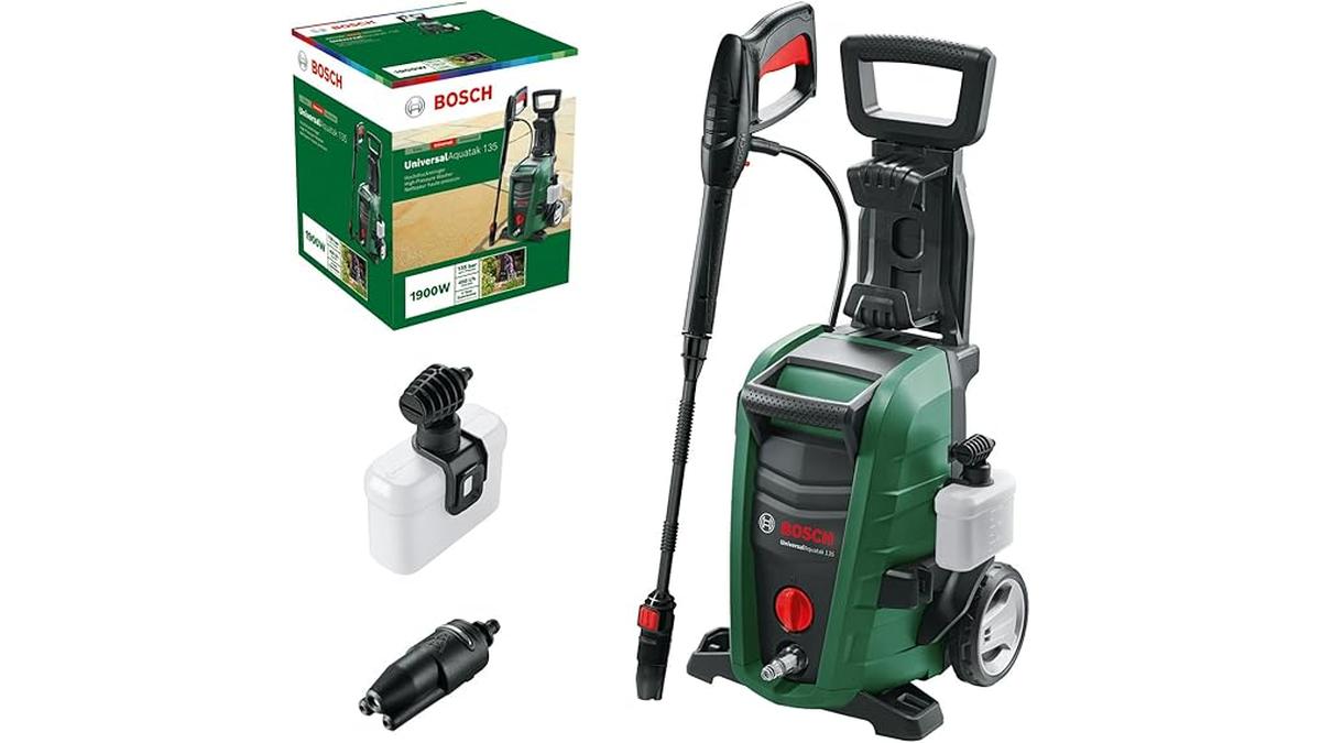 Bosch UniversalAquatak 135 Idropulitrice 1900W 135Bar 410l/h 2Ugelli 7mTubo 5mCavo