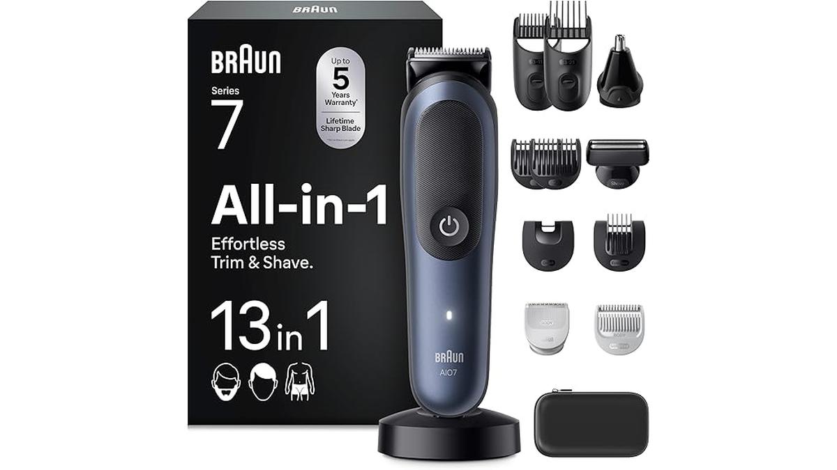 Braun All-in-One Rasoio Elettrico Uomo 13in1 AIO7565 Wet&Dry Autonomia 120 Min